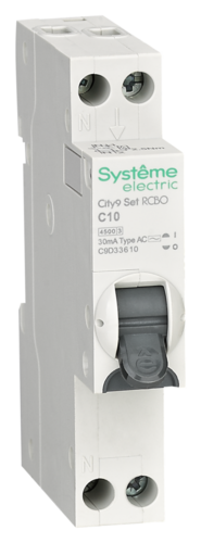 Systeme Electric City9 АВДТ 1П+Н C10 4500A 30мА AC 18мм