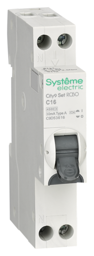 Systeme Electric City9 АВДТ 1П+Н C16 4500A 30мА A 18мм