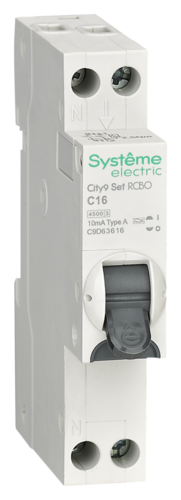 Systeme Electric City9 АВДТ 1П+Н C16 4500A 10мА A 18мм