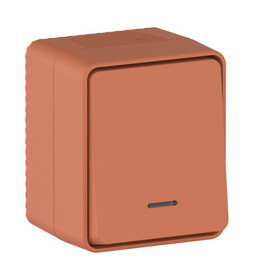 Systeme Electric Atlas Design Profi54 Наруж Терракотовый Выключатель 1-клавишный с подсветкой 10 АХ