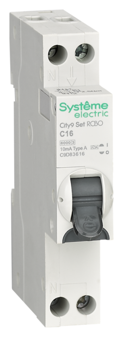 Systeme Electric City9 АВДТ 1П+Н C16 6000A 10мА A 18мм